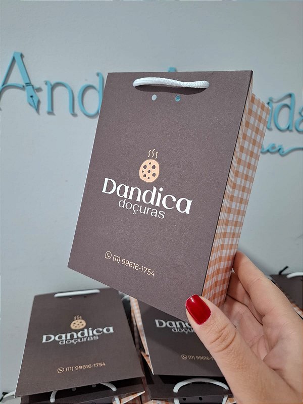 Sacola L2 - 17x12x7cm (Com furo para laço) - PERSONALIZADO