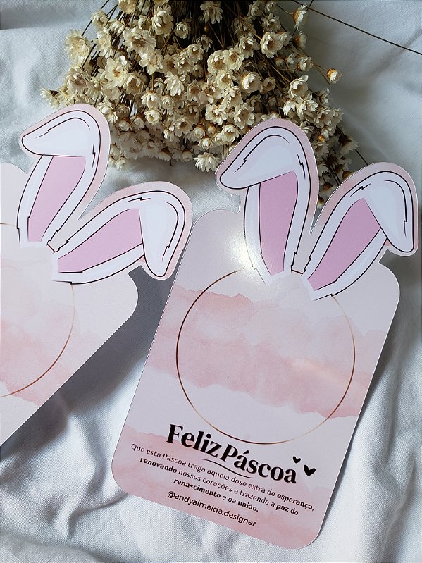 50 Cards Orelha 15,5x8,5cm - Páscoa - PERSONALIZE