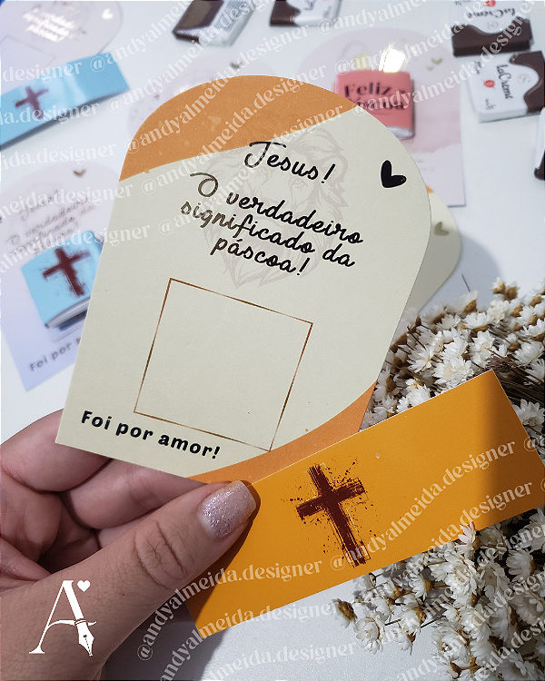 Card com hotstamping para cacau show (Não acompanha chocolate) - PERSONALIZE