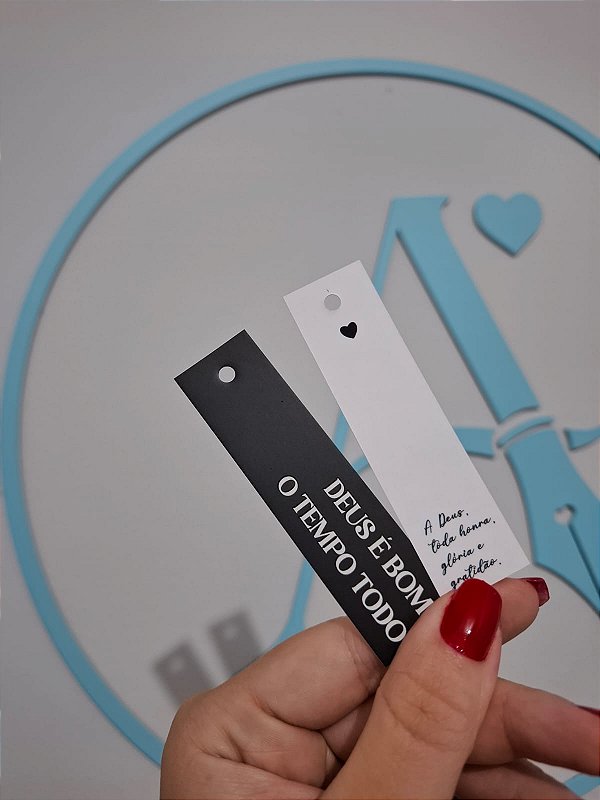 Sem personalizar - 20 Un Tag Palito "DEUS É BOM" - Preta FULL