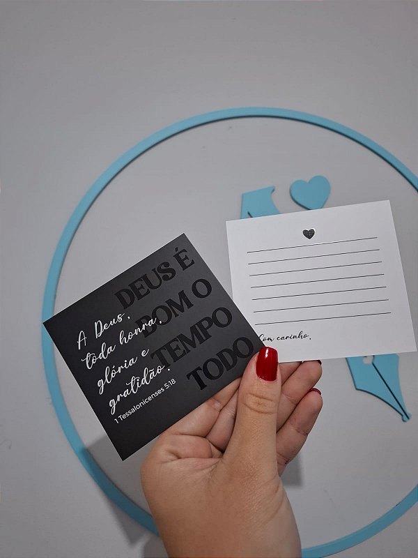 Sem personalizar - 20 Un Postal "A Deus toda honra " - Preto FULL