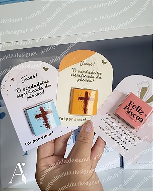 Card com hotstamping e cacau show - Páscoa - PERSONALIZE