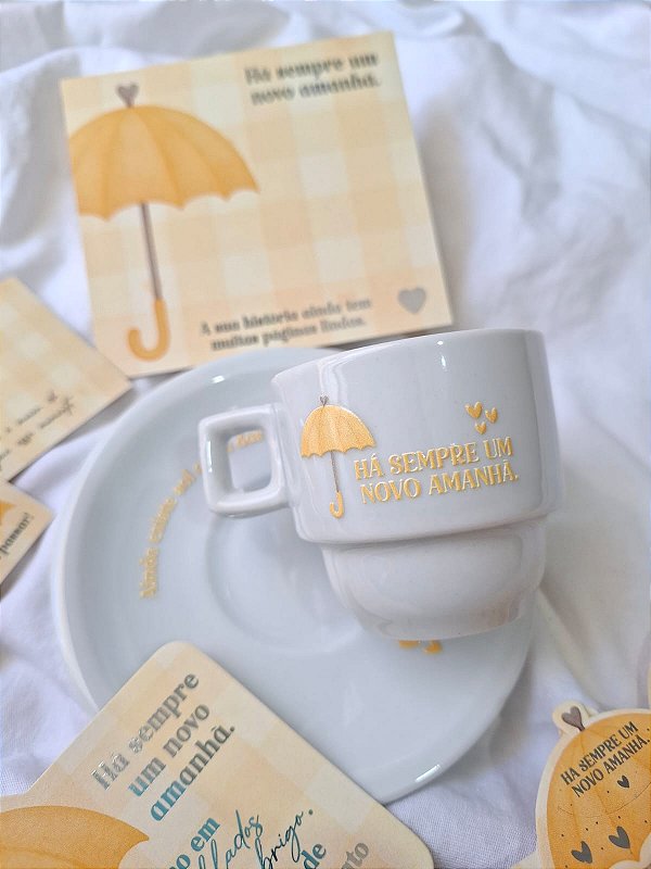 Sem personalizar - Xícara 60ml com pires - Setembro Amarelo - FULL