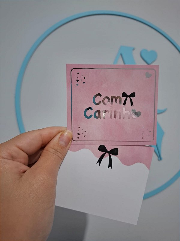 Sem personalizar - 20un Postal Com Carinho Hotstamping - FULL