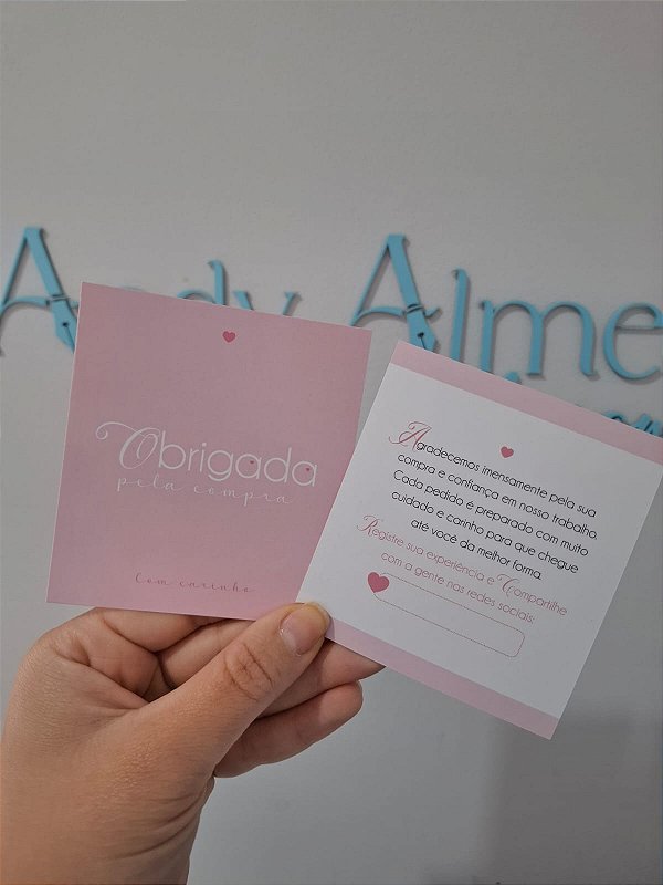 Sem personalizar - 20 Un Postal agradecimento Rosa - FULL