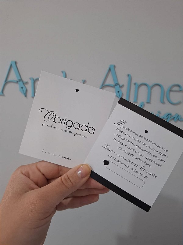 Sem personalizar - 20 Un Postal agradecimento Branco - FULL