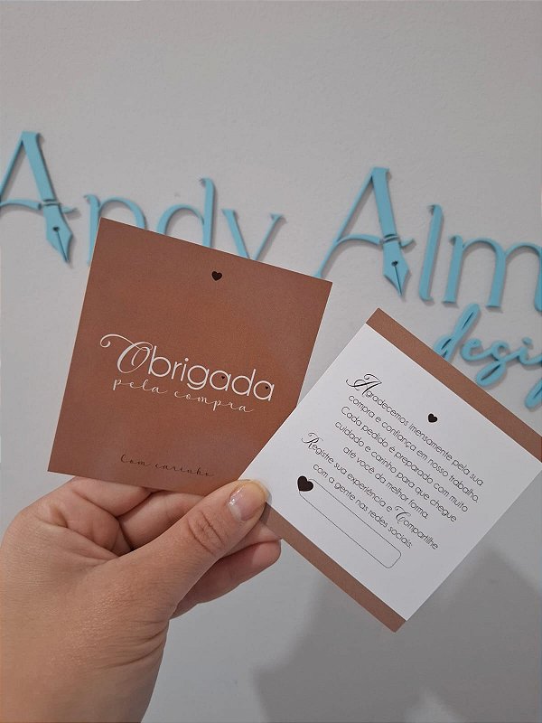 Sem personalizar - 20 Un Postal agradecimento Mocha Mousse - FULL