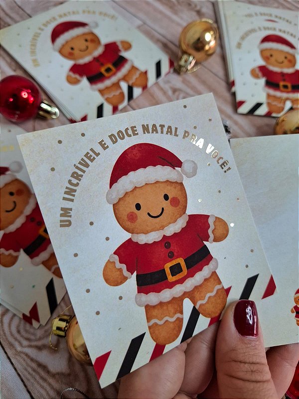 Sem personalizar - 20un Postal GINGER Natal - FULL