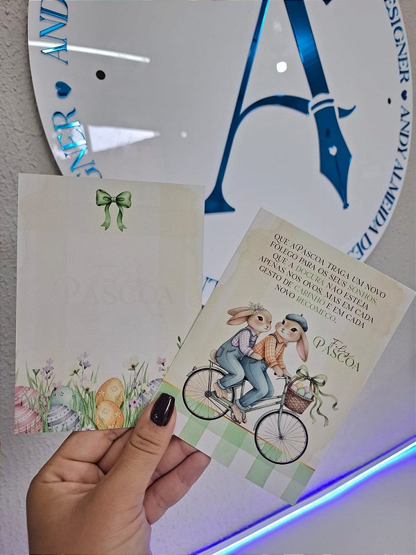 Sem personalizar - 20 Un Postal 10,5x15cm COELHOS - Páscoa FULL