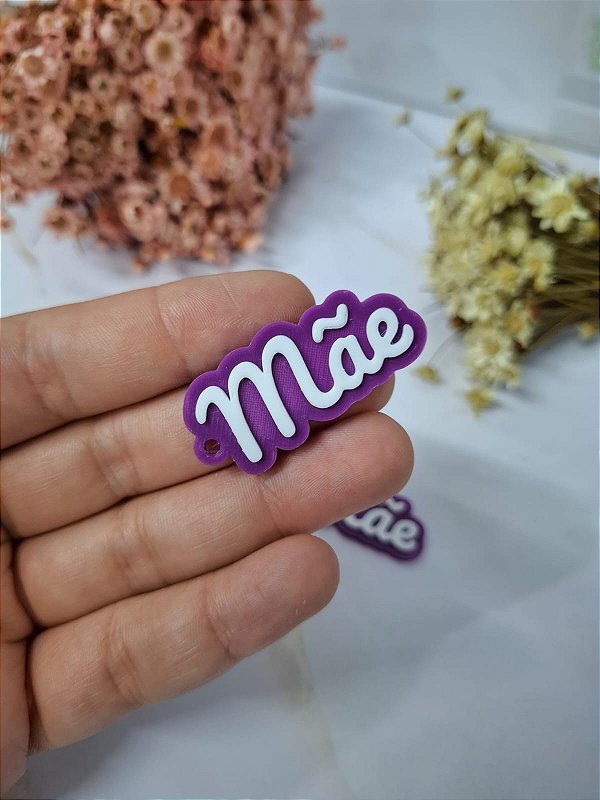 20un Pingente MÃE - Roxo - Sem personalizar