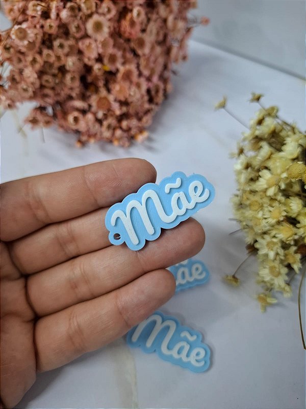 20un Pingente MÃE - Azul bebê - Sem personalizar