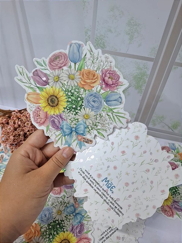 PERSONALIZADO - 500 Un Postal Buque 15x17cm "FLORAL CANDY MÃE"