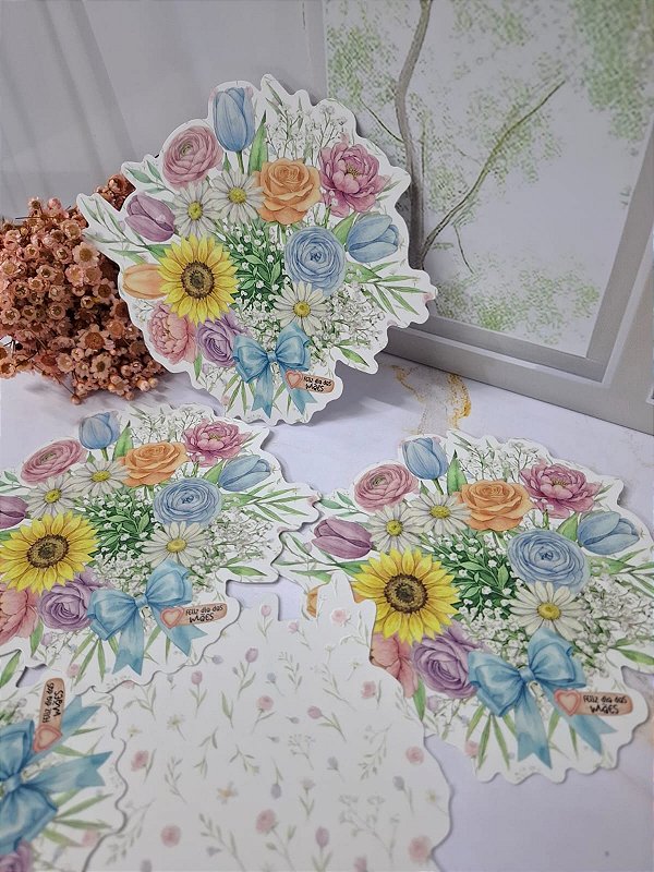 Sem personalizar - 20 Un Postal Buque 15x17cm "FLORAL CANDY MÃE" - FULL