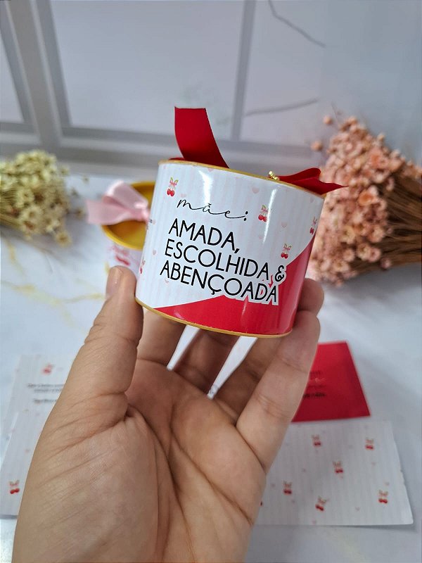 PERSONALIZADO - Mini Tubolata 6x5cm - Cerejas - Mãe