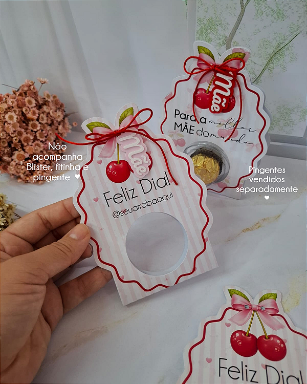 PERSONALIZADO - Cartão para Blister - Cerejas - Dias das Mães