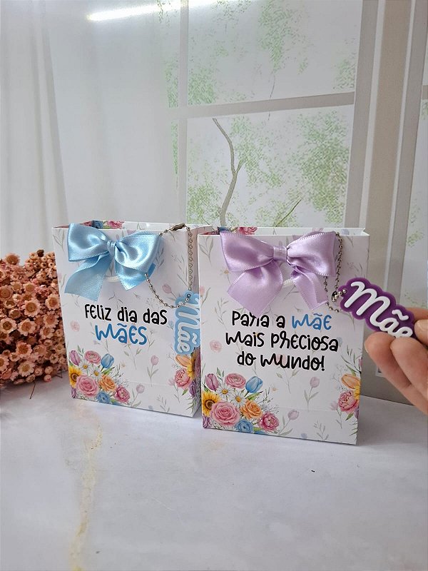 PERSONALIZADO - Mini Sacola Floral Candy - Dia das mães - 12x9x4cm