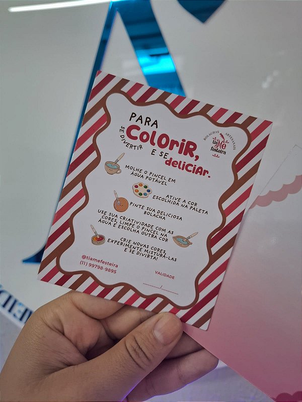 PERSONALIZADO - Cookie Card Para Colorir - Tamanhos - ANTIGORDURA