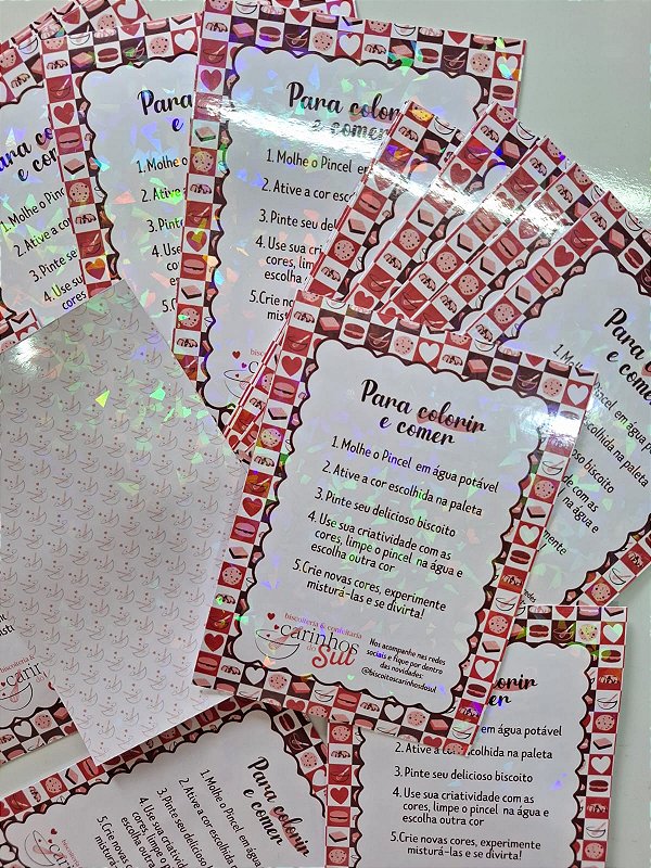 PERSONALIZADO - Cookie Card Para Colorir - 11,2x15,5cm - ANTIGORDURA
