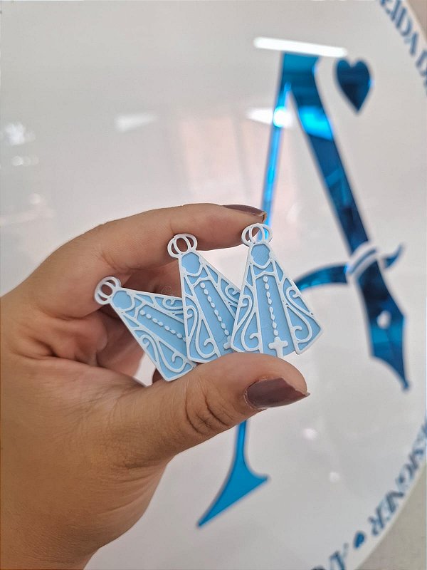 20un Pingente NOSSA SENHORA - Azul bebê - Sem personalizar