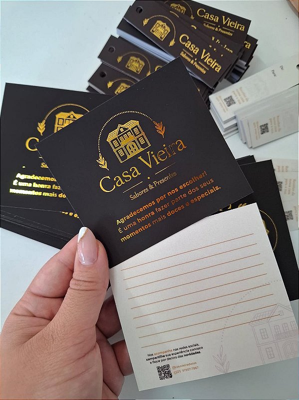 (HOTSTAMPING) Postal/Cookie Card Premium 9x10cm - PERSONALIZADO
