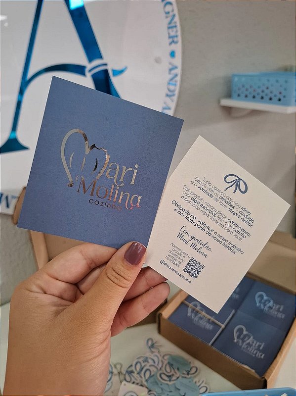 (HOTSTAMPING) Postal/Cookie Card Premium 9x10cm - PERSONALIZADO