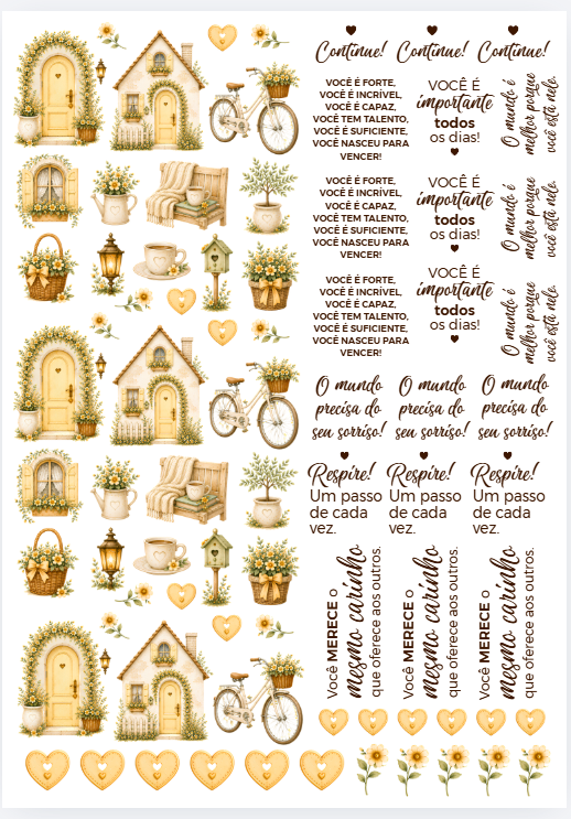 Sem personalizar - Cartela DTF UV com 78 ilustrações - Setembro Amarelo