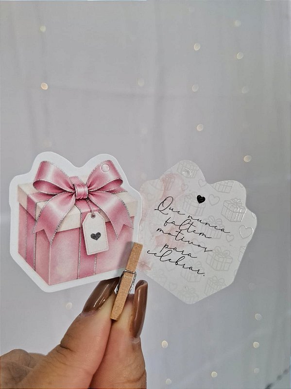 Sem personalizar 20 Un Tag PRESENTE ROSA - FULL - Aniversário