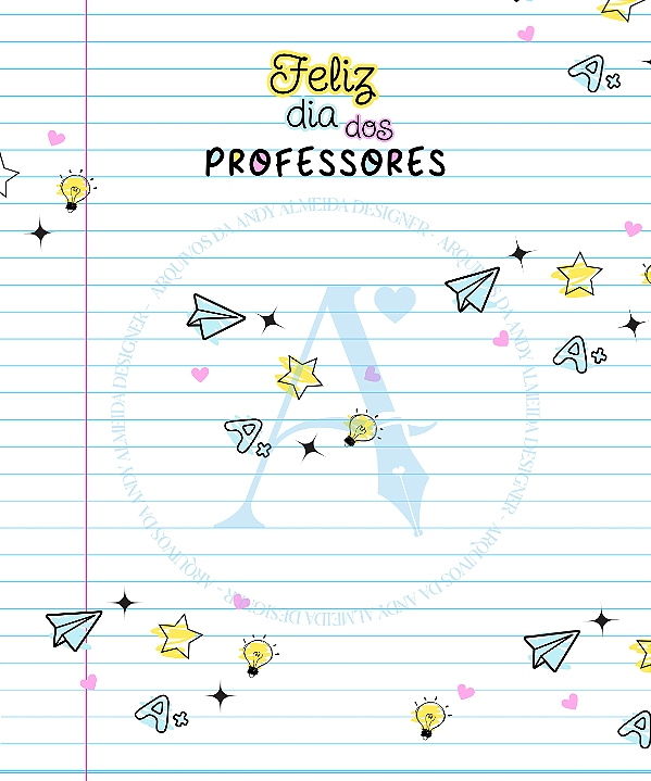 (DIGITAL) Cookie Card (Postal) 10x12cm - Feliz dia dos Professores ABC