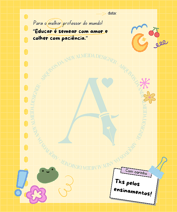 (DIGITAL) Cookie Card (Postal) 10x12cm - Educar é semear