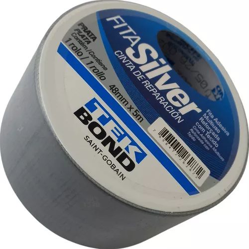 Fita Adesiva Reforçada Silver Tape Rl 48mm X 5m Tekbond Cor Prata