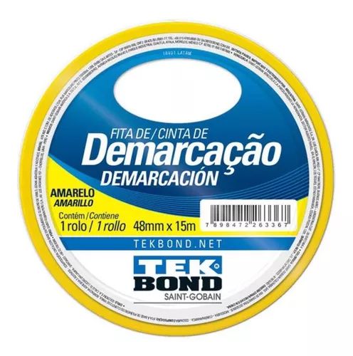 Fita de Demarcação Amarela 48mm x 15m - TEKBOND