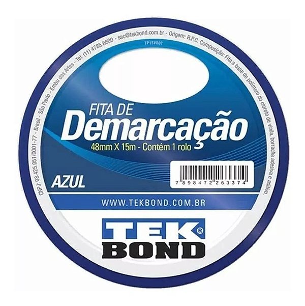 Fita de Demarcação Azul 48mm x 15m - TEKBOND