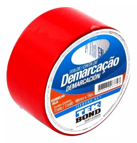 Fita de Demarcação Vermelha 48mm x 15m - TEKBOND
