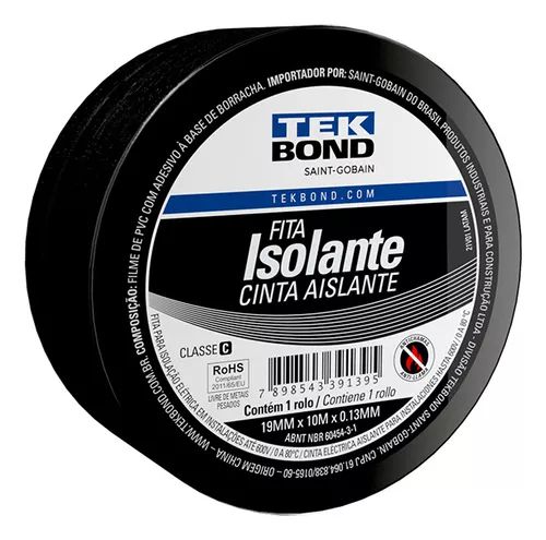 Fita Isolante Preta para Uso Geral 19x10mx0.13mm - TEKBOND
