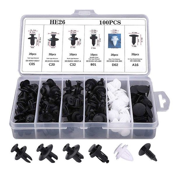 Kit de fixador de para-choque, 100 peças