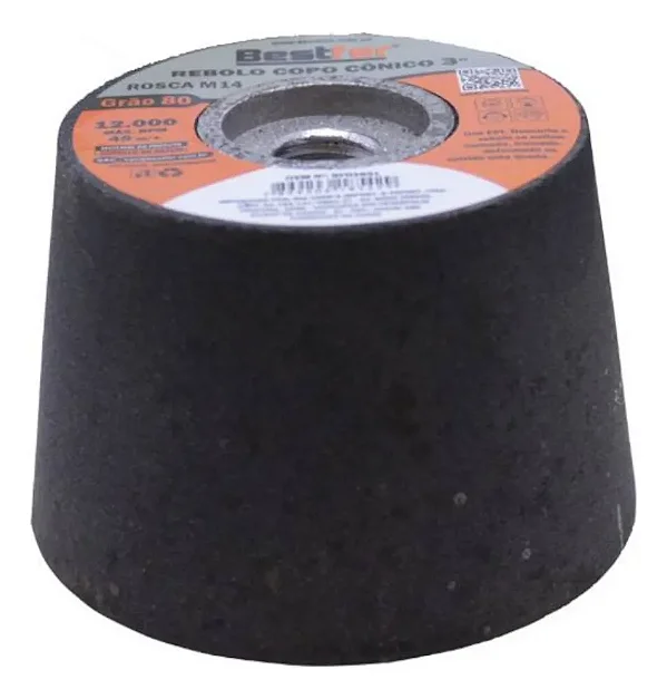 Rebolo Copo Cônico 4 Pol M14 Grão 120 Bestfer