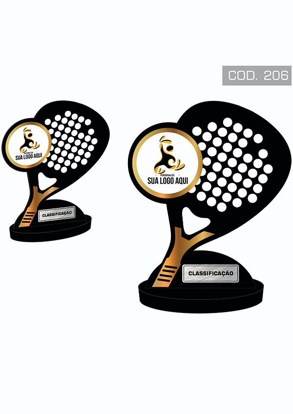 Troféu MDF Padel Tennis Personalizável
