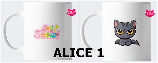 Caneca Antissocial em porcelana