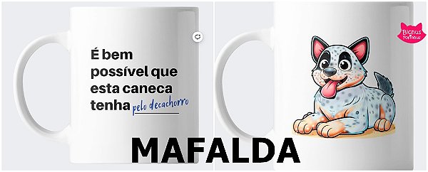 Caneca pode conter pelos de cachorros