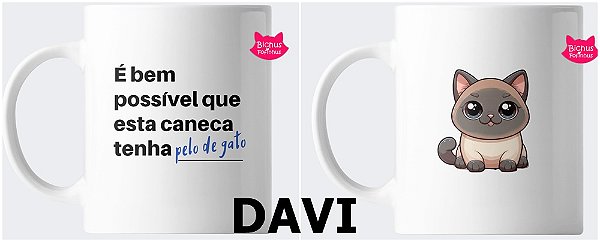 Caneca pode conter pelos de gatos