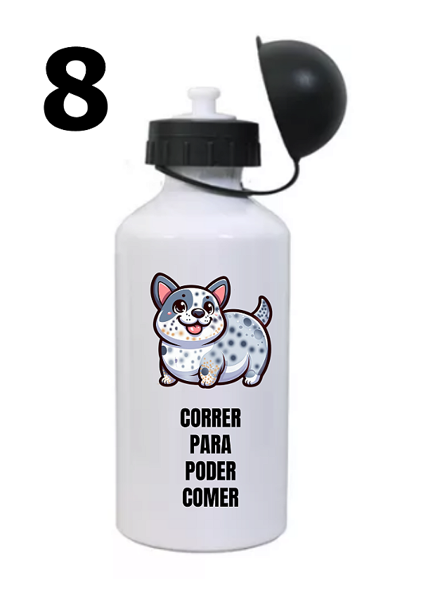 Squeeze " Correr para comer" Alumínio Branco  500ml