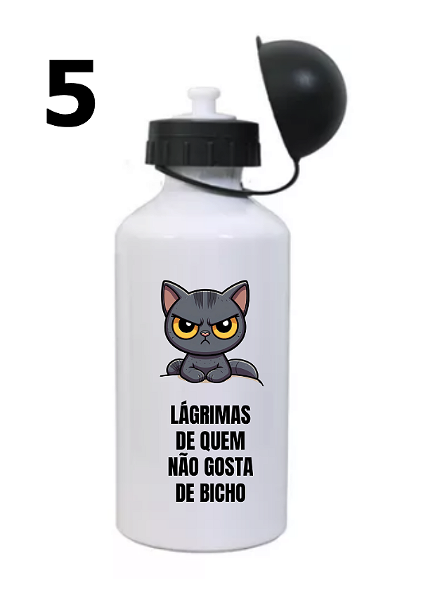 Squeeze " Lágrimas de quem não gosta de bicho" Alumínio Branco 500ml
