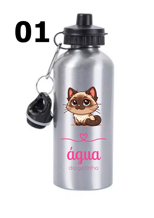 Squeeze "Água da gatinha" Alumínio 2 Bicos 600ml
