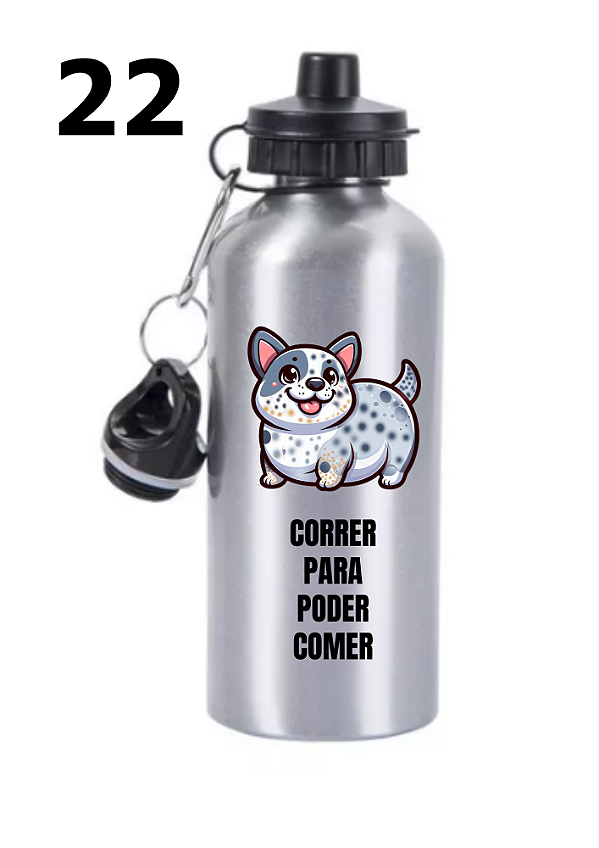 Squeeze "Correr para depois comer" Alumínio 2 Bicos 600ml