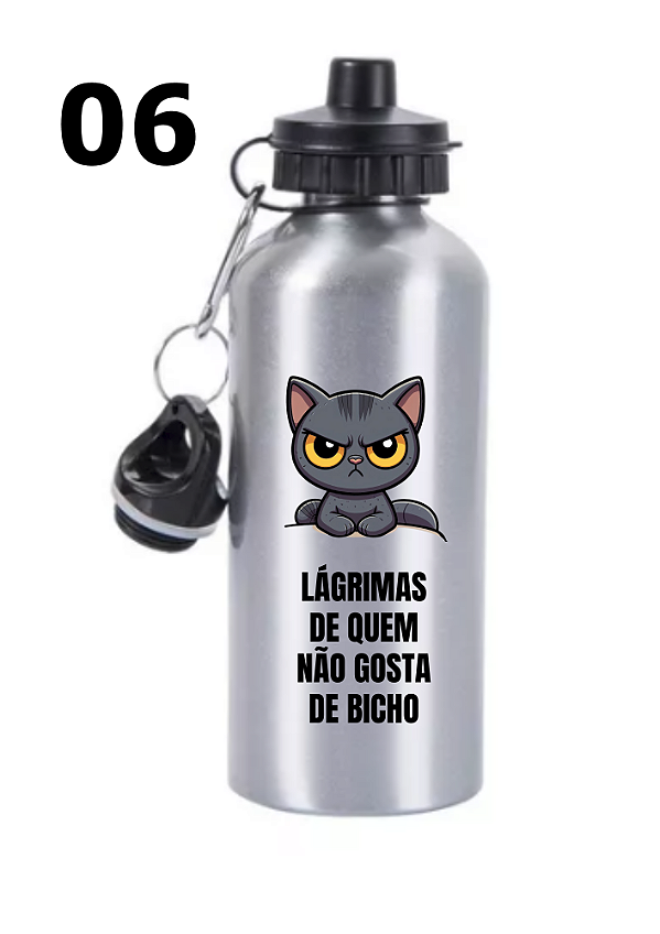 Squeeze "Lágrimas de quem não gosta de gatos" Alumínio 2 Bicos 600ml