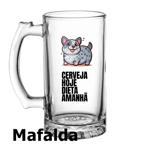 Caneca Chopp Vidro  500ml - Selecione a estampa