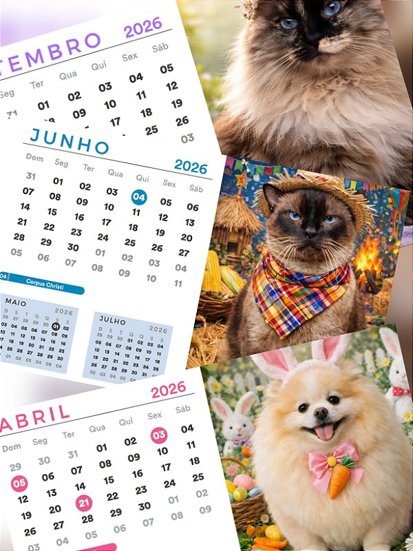 Calendário de mesa 2026