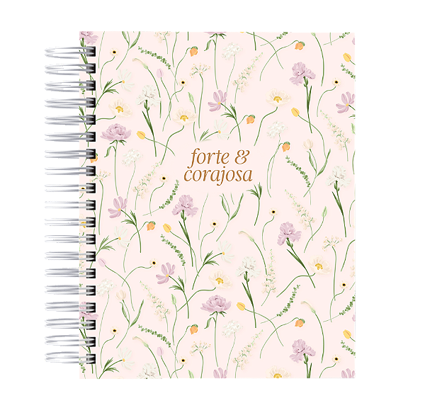 Agenda Cristã: Forte e Corajosa - Floral Rosa 2