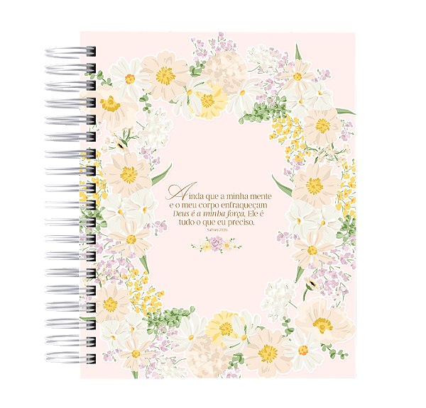 Caderno com Versículos: Ainda que Minha Mente - Rosa