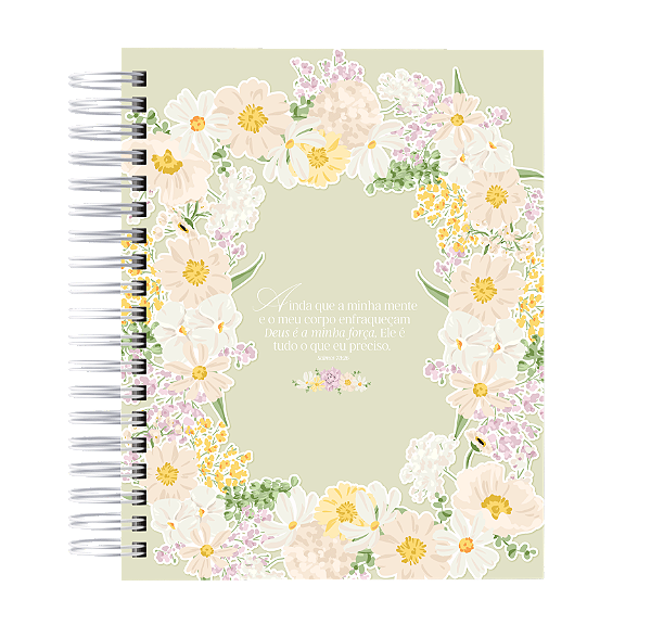 Caderno com Versículos: Ainda que Minha Mente - Verde